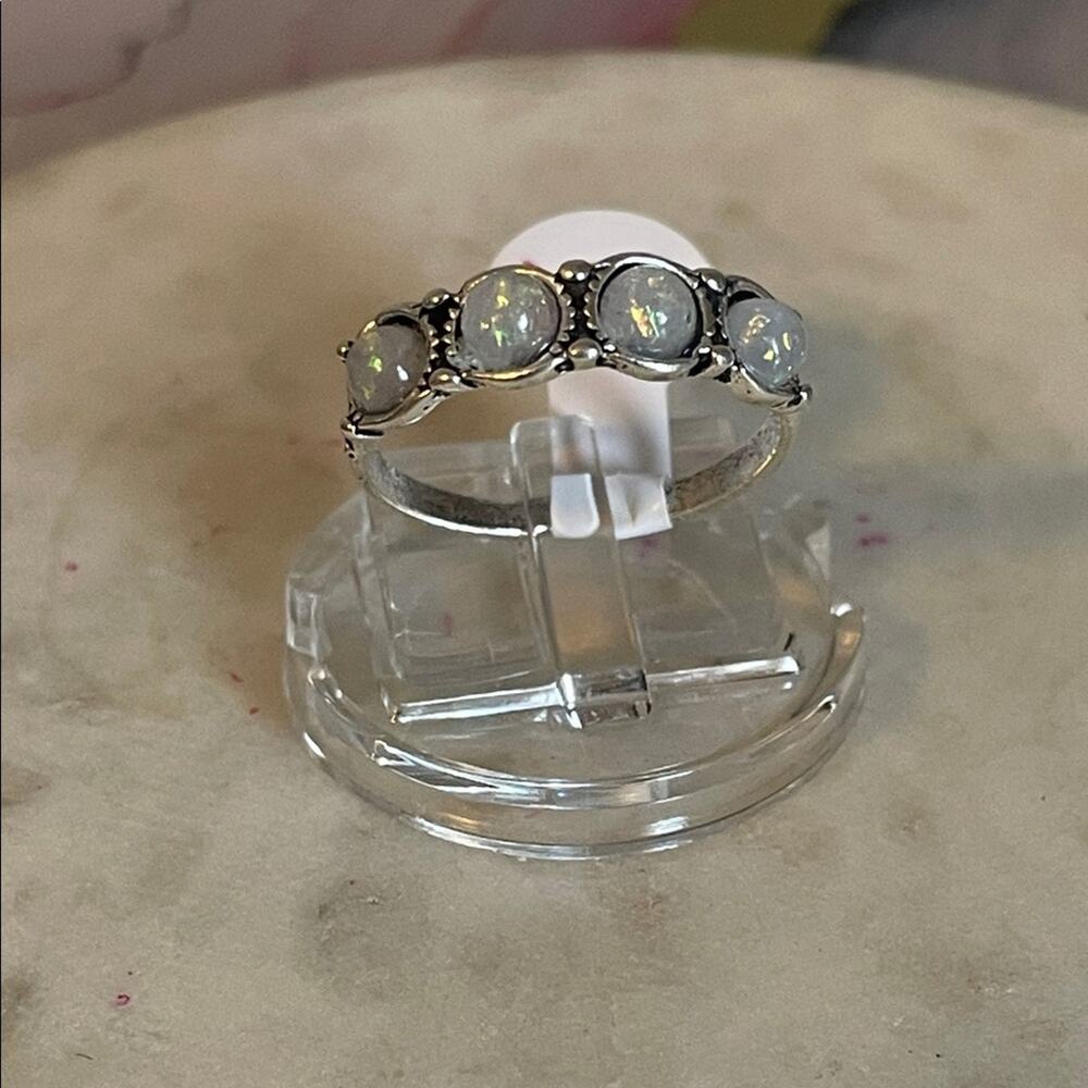 Elegant Silver Opal Ring 7